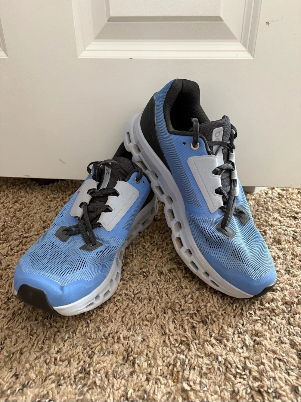On Running Women’s CloudStratus Running Shoes in Light Blue and Black